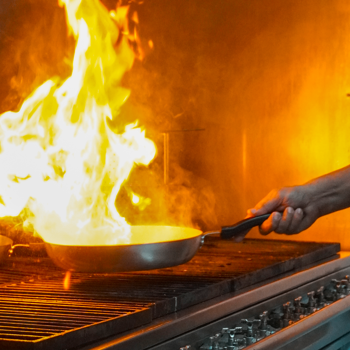 Chama na cozinha